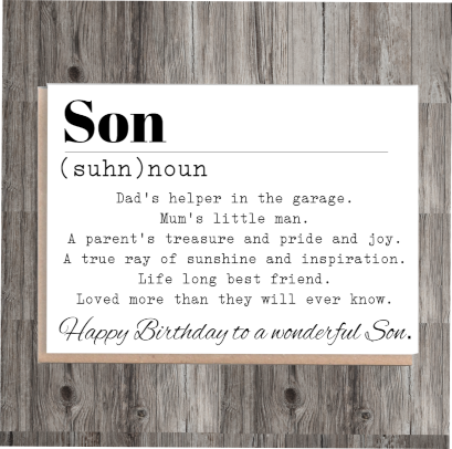 Son Birthday Card, Card for Special Son